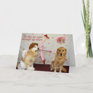 Golden Cupid's Arrow zum Valentinstag Feiertagskarte