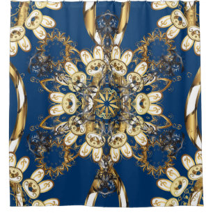 Golden Curls, orientalisches Vintages Muster. Duschvorhang
