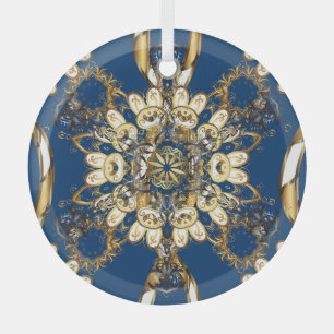 Golden Curls, orientalisches Vintages Muster. Ornament Aus Glas