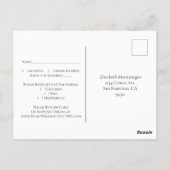 Golden Curls & Swirls on Teal Wedding RSVP Postkarte (Rückseite)