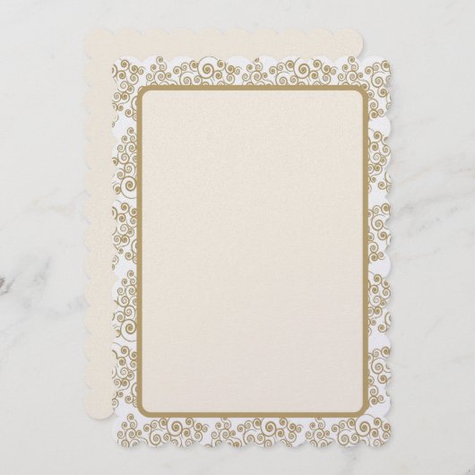 Golden CurlyQue Weihnachtsbaumen Feiertagskarte (Vorne/Hinten)