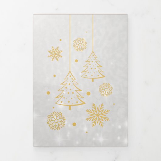 Golden Custom Baby Frohe Weihnachten Dreifach Gefaltete Urlaubskarte (Cover)