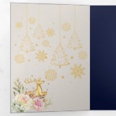 Golden Custom Baby Frohe Weihnachten Dreifach Gefaltete Urlaubskarte (Innen Erste Seite)