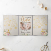 Golden Custom Baby Frohe Weihnachten Dreifach Gefaltete Urlaubskarte (Innenseite)