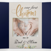 Golden Custom Baby Frohe Weihnachten Dreifach Gefaltete Urlaubskarte (Innenseite Mitte)