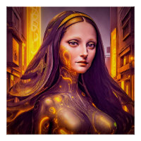 Golden Cyborg Mona Lisa