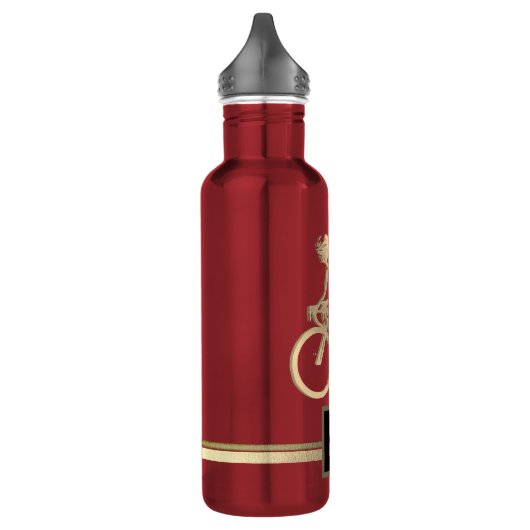 Golden Cyclist Silhouette Edelstahlflasche (Links)