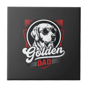 Golden Dad Golden Retriever Sonnenbrille Design Fliese