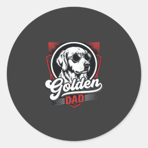 Golden Dad Golden Retriever Sonnenbrille Design Runder Aufkleber
