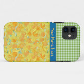 Golden Daffodien und Green Karo Gingham Case-Mate iPhone Hülle (Rückseite (Horizontal))