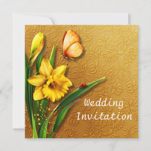 Golden Daffodils Einladungskarte Einladung