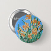 Golden Daffodils fett anmutend Art Button (Vorne & Hinten)