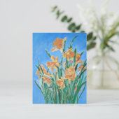 Golden Daffodils fett anmutend Art Postkarte (Stehend Vorderseite)