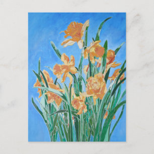 Golden Daffodils fett anmutend Art Postkarte