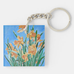 Golden Daffodils fett anmutend Art Schlüsselanhänger