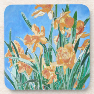 Golden Daffodils fett anmutend Art Untersetzer
