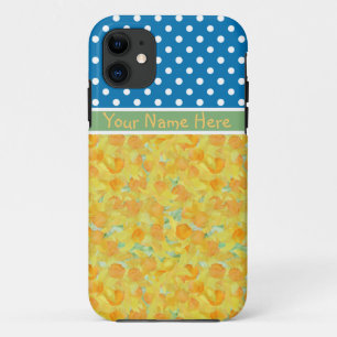 Golden Daffodils und Blue Polka Docks Case-Mate iPhone Hülle