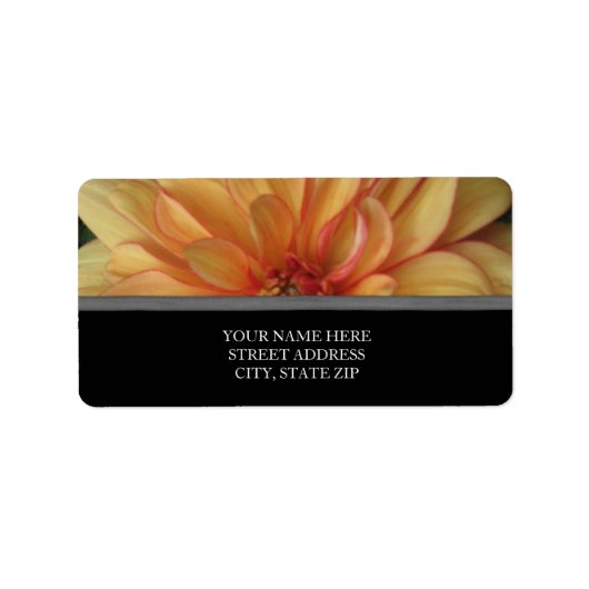 Golden Dahlia Address Labels Adressaufkleber (Vorne)