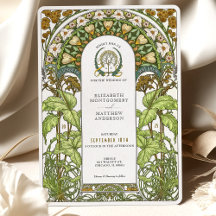 Golden Daisies & Green Foliage Jugendstil Hochzeit