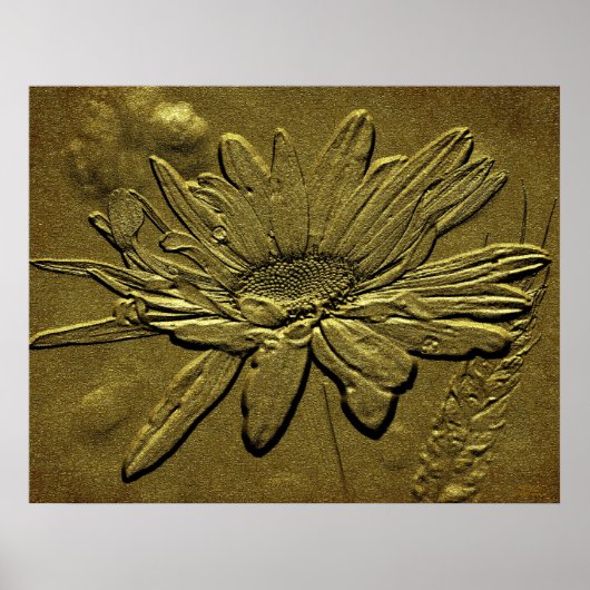 Golden Daisy Bloral Print Poster (Vorne)