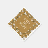 Golden Daisy Wildflower Boho Wedding Floral Names Serviette (Ecke)