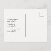 Golden daisy with universal spiritual message postkarte (Rückseite)