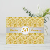 Golden Damask, 50. Hochzeitstag Einladung (Stehend Vorderseite)