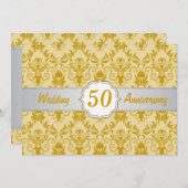 Golden Damask, 50. Hochzeitstag Einladung (Vorne/Hinten)