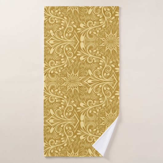 Golden Damask Barockfarbenes Muster Badehandtuch (Badehandtuch)