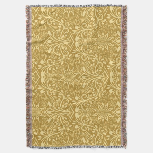 Golden Damask Barockfarbenes Muster Decke (Vorderseite Vertikal)