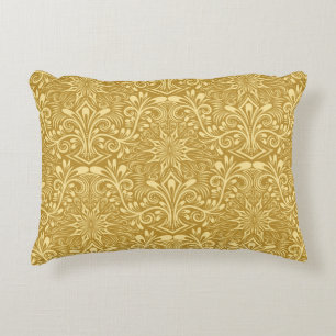 Golden Damask Barockfarbenes Muster Dekokissen