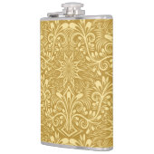Golden Damask Barockfarbenes Muster Flachmann (Links)