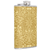 Golden Damask Barockfarbenes Muster Flachmann (Rechts)