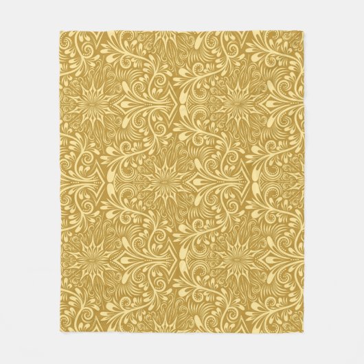 Golden Damask Barockfarbenes Muster Fleecedecke (Vorderseite)