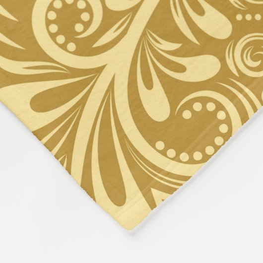Golden Damask Barockfarbenes Muster Fleecedecke (Ecke)