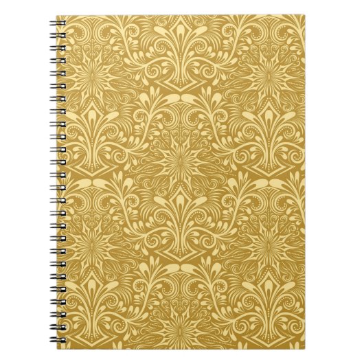 Golden Damask Barockfarbenes Muster Notizblock (Vorderseite)