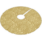 Golden Damask Barockfarbenes Muster Polyester Weihnachtsbaumdecke (Schrägansicht)
