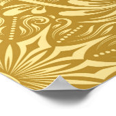 Golden Damask Barockfarbenes Muster Poster (Ecke)