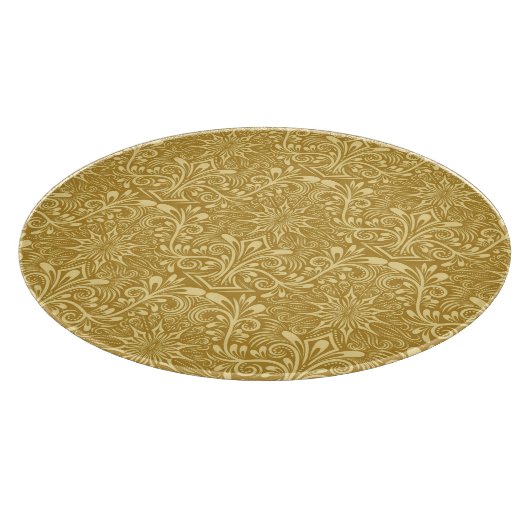Golden Damask Barockfarbenes Muster Schneidebrett (Ecke)