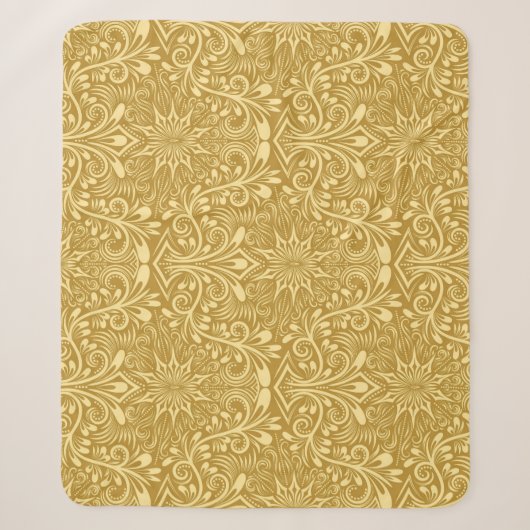 Golden Damask Barockfarbenes Muster Sherpadecke (Vorderseite)