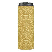 Golden Damask Barockfarbenes Muster Thermosbecher (Rückseite)