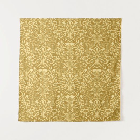 Golden Damask Barockfarbenes Muster Wandteppich (Vorderseite)