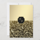 Golden Damask Elegance Hochzeit Einladung (Rückseite)