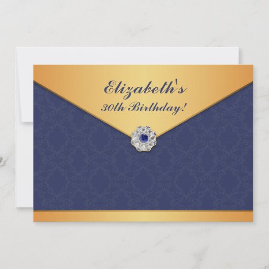 Golden Damask Geburtstagspauschale Einladung (Vorderseite)