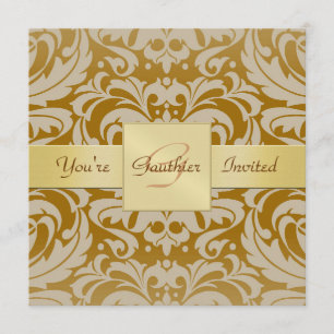Golden Damask Gold Ribbon Jedem Anlass Einladung