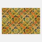 Golden Damask, Handwerk Zinnias und Mandarine Leaf Geschenkpapier Set (Vorderseite 2)