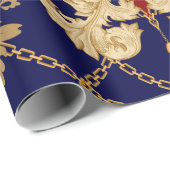 Golden Damask nahtloses Muster. Vintager indischer Geschenkpapier (Rolleneckpunkt)
