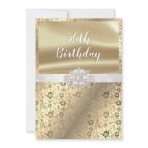 Golden Damask Perlen Diamonds White Satin 50.