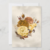 Golden Damask Rose Hochzeit Einladung (Rückseite)