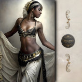 Golden Dancer in Regal Beadwork Decoupage Seidenpapier